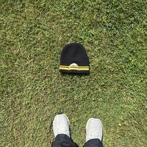Vintage NFL Chargers Black Beanie with Yellow and White Stripes
